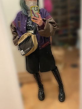「jouetie（ジュエティ）のアイテム（ブルゾン）」を使った、ちゃー さん（レディース・150cm）の冬コーディネート
