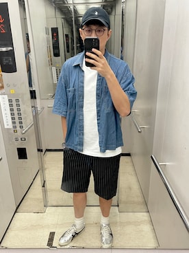 「H&M（エイチ・アンド・エム）のアイテム（パンツ）」を使った、Kiki Ryuさん（メンズ・184cm）の春コーディネート