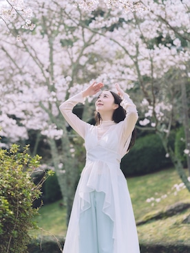 「LA BELLE ETUDE（ラベルエチュード）のアイテム（シャツ/ブラウス）」を使った、sakさん（レディース・152cm）の春コーディネート