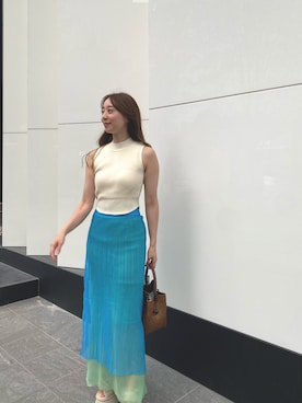 「アイテム（スカート）」を使った、sakさん（レディース・152cm）の夏コーディネート
