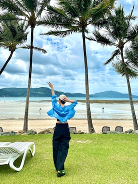 「海」｜「アイテム（キャップ）」を使った、maiさん（レディース・163cm）の秋コーディネート