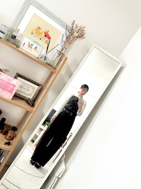 「anuke（アンヌーク）のanuke Flower Jacquard Tops 62510430（キャミソール、ブラウン系）」を使った、maiさん（レディース・163cm）の春コーディネート