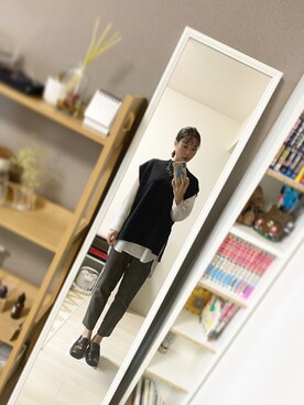 「Ray BEAMS（レイビームス）のアイテム（ローファー）」を使った、maiさん（レディース・163cm）の秋コーディネート