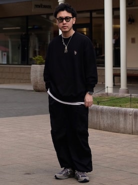 「アイテム（スウェット）」を使った、Tatsuyaさん（メンズ・170cm・30代）の春コーディネート