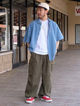 「アイテム（帽子）」を使った、Tatsuyaさん（メンズ・170cm・30代）の夏コーディネート
