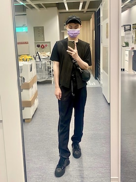 「JW Anderson（ジェイダブリューアンダーソン）のアイテム（スニーカー）」を使った、Yannixさん（メンズ・164cm）の夏コーディネート