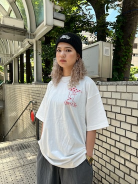 「メンズライクコーデ」｜「アイテム（ニットキャップ/ビーニー）」を使った、Yuiさん（レディース・160cm）の夏コーディネート