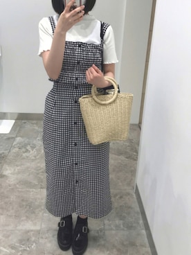 「RETRO GIRL（レトロガール）のアイテム（その他シューズ）」を使った、めめさん（レディース・155cm）の夏コーディネート