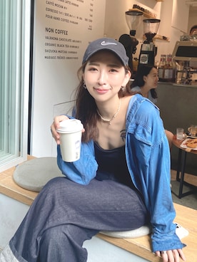 「NIKE（ナイキ）のアイテム（キャップ、ブラック系）」を使った、Joyさん（レディース・174cm）の夏コーディネート