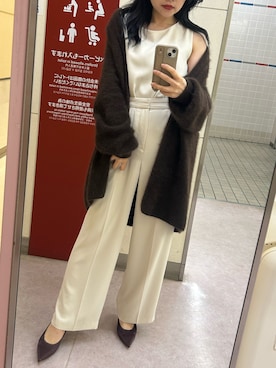 「アイテム（カーディガン/ボレロ）」を使った、さーさんさん（レディース・155cm・30代）の秋コーディネート
