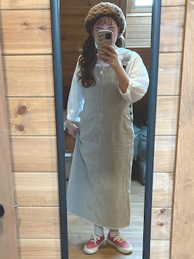 「LEPSIM（レプシィム）のアイテム（オールインワン・サロペット）」を使った、るんさん（レディース・153cm）の秋コーディネート