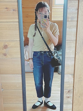「CLEDRAN（クレドラン）のアイテム」を使った、るんさん（レディース・153cm）の夏コーディネート