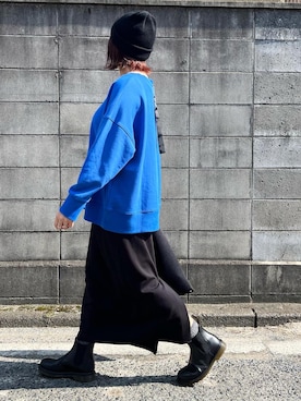 「ナロースカート」｜「アイテム（ニットキャップ/ビーニー）」を使った、a__star__iさん（レディース・160cm）の秋コーディネート