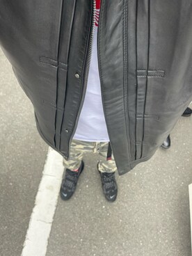 「アイテム（ライダースジャケット）」を使った、ykさん（メンズ・167cm・30代）の冬コーディネート