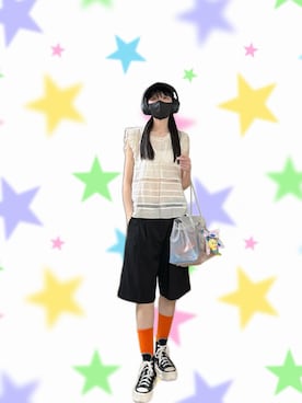 「PAZZO（パッゾ）の品牌LOGO抗UV連帽防曬外套（その他アウター、ブラック系）」を使った、121さん（レディース・162cm）の夏コーディネート