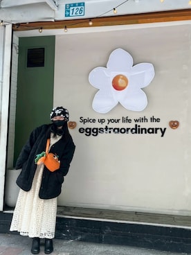 「MEIER.Q（マイヤーキュー）のアイテム」を使った、121さん（レディース・162cm）の冬コーディネート