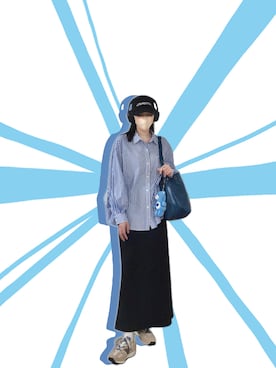 「アイテム（ドラムバッグ）」を使った、121さん（レディース・162cm）の夏コーディネート