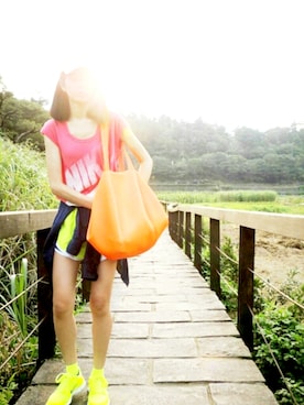 「NIKE(ナイキ)のアイテム(その他パンツ)」を使った、121さん(レディース・162cm)の夏コーディネート