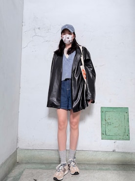 「アイテム（スーツジャケット）」を使った、121さん（レディース・162cm）の冬コーディネート