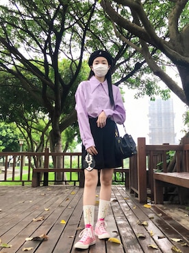 「ANNA SUI（アナスイ）のアイテム（バッグ）」を使った、121さん（レディース・162cm）の春コーディネート