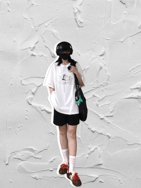 「PAZZO（パッゾ）のアイテム（Tシャツ/カットソー）」を使った、121さん（レディース・162cm）の春コーディネート