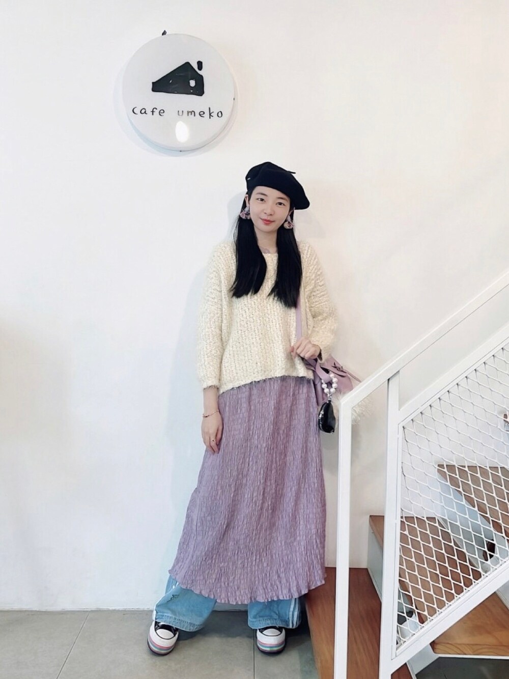 「KANGOLのアイテム（ハンチング/ベレー帽、その他）」を使った、121さん（レディース・162cm）の冬コーディネートの1枚目の写真