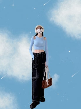 「KANGOL（カンゴール）のアイテム」を使った、121さん（レディース・162cm）の春コーディネート