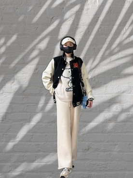 「Disney（ディズニー）のアイテム」を使った、121さん（レディース・162cm）の冬コーディネート