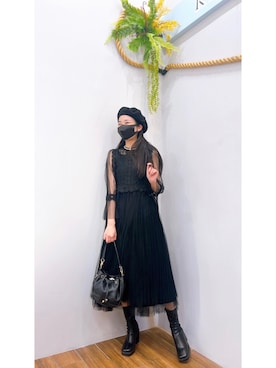 「ANNA SUI（アナスイ）のアイテム（バッグ）」を使った、121さん（レディース・162cm）の春コーディネート