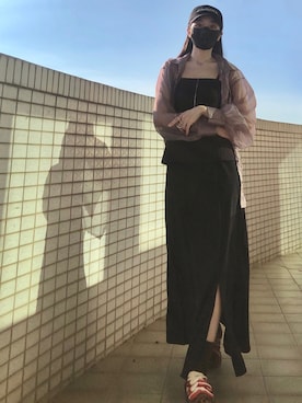 「アイテム（スーツベスト）」を使った、121さん（レディース・162cm）の夏コーディネート
