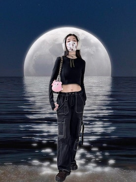 「PAZZO（パッゾ）の圈圈絨磨毛針織上衣（ニット/セーター、その他）」を使った、121さん（レディース・162cm）の春コーディネート