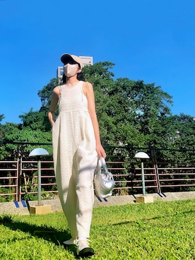 「KBF（ケイビーエフ）のアイテム（オールインワン・サロペット）」を使った、121さん（レディース・162cm）の夏コーディネート