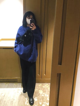 「NFL（ナショナルフットボールリーグ　）のアイテム」を使った、121さん（レディース・162cm）の冬コーディネート