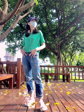 「Gleam（グリーム）のアイテム」を使った、121さん（レディース・162cm）の夏コーディネート