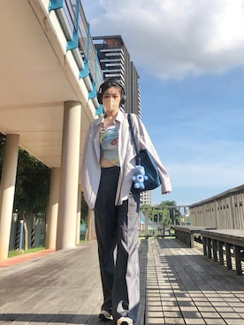 「アイテム（雑貨/ホビー）」を使った、121さん（レディース・162cm）の夏コーディネート
