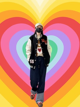 「Disney（ディズニー）のアイテム」を使った、121さん（レディース・162cm）の冬コーディネート