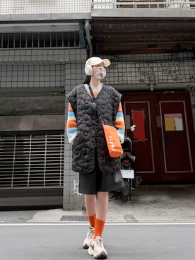 「KANGOL（カンゴール）のアイテム」を使った、121さん（レディース・162cm）の春コーディネート