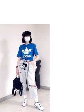 「アイテム（キャスケット）」を使った、121さん（レディース・162cm・30代）の夏コーディネート