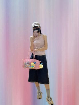 「PAZZO（パッゾ）のアイテム」を使った、121さん（レディース・162cm）の夏コーディネート