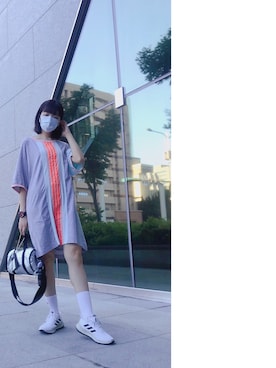 「Y-3（ワイスリー）のアイテム（ワンピース/ドレス）」を使った、121さん（レディース・162cm）の秋コーディネート