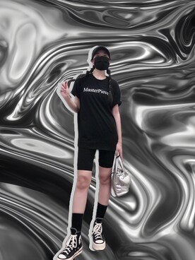 「PAZZO（パッゾ）のアイテム（Tシャツ/カットソー）」を使った、121さん（レディース・162cm）の夏コーディネート