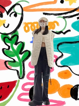 「KANGOL（カンゴール）のアイテム（帽子）」を使った、121さん（レディース・162cm）の春コーディネート