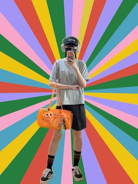「adidas（アディダス）のガゼルボールド / Gazelle Bold / 厚底スニーカー / アディダスオリジナルス adidas Originals（スニーカー、ブラック系）」を使った、121さん（レディース・162cm）の夏コーディネート