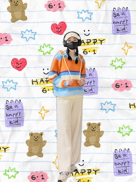 「KANGOL（カンゴール）のアイテム（帽子）」を使った、121さん（レディース・162cm）の冬コーディネート