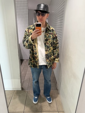 「no brand（ノーブランド）のアイテム（帽子）」を使った、あきちゃんさん（メンズ・171cm）の春コーディネート