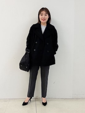 「アイテム（スーツジャケット、グレー系）」を使った、yoshiyaさん（レディース・155cm）の秋コーディネート