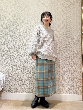 「KATHARINE ROSS（キャサリンロス）のアイテム（ニット/セーター）」を使った、megmiさん（レディース・154cm）の秋コーディネート
