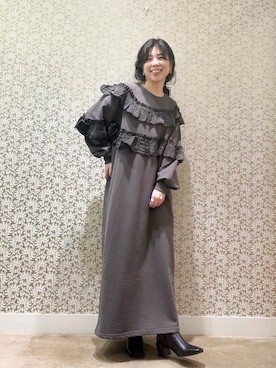 「KATHARINE ROSS（キャサリンロス）のアイテム（ニット/セーター）」を使った、megmiさん（レディース・154cm）の冬コーディネート