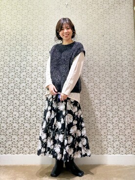 「KATHARINE ROSS（キャサリンロス）のアイテム（ベスト）」を使った、megmiさん（レディース・154cm）の秋コーディネート