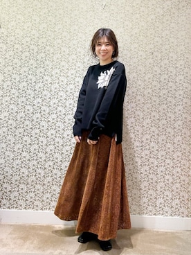 「KATHARINE ROSS（キャサリンロス）のアイテム（ニット/セーター）」を使った、megmiさん（レディース・154cm）の秋コーディネート